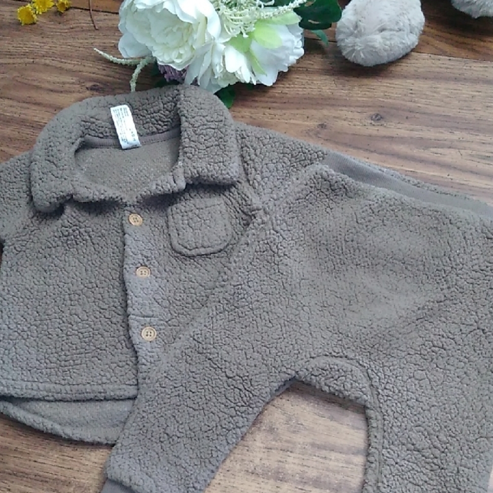 Cozy Brown Sherpa Baby Set 18 Months